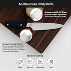 Misen 5.5" Utility Knife – High Carbon Japanese AUS-10 Stainless Steel – Hybrid German & Japanese Blade – Precision Kitchen Knife for Professionals & Home Cooks – Ultimate Cutting Performance - White
