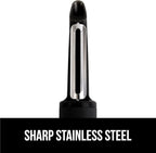 GORILLA GRIP Patented BPA-Free Sharp Stainless Steel Dual Swivel Vegetable Peeler, Soft Comfortable Handle, Smoothly Peel Apples Potatoes Carrots, Includes Blade Cover, Holiday Prep Essentials, Black
