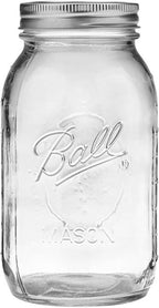 Ball Regular Mouth Glass Mason Jars with Lids and Bands, Used for Canning (Quart, 32 Ounce (Pack of 6))