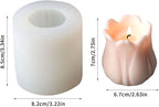 Silicone Candle Mold, 3D Handmade Soap Mould,Tulip Flower Shape Mold,Fondant Chocolate Baking Molds,Polymer Clay Casting Mold for Candle Making Home Decoration
