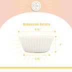 qiqee 300 Count Jumbo Cupcake Liners White Muffin Liners Food Grade Baking Cups Paper No Smells（Large Size）