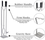 Stainless Steel Fire Pit Tools Set with 40" Fire Poker and Log Tongs, Fireplace Tools with Sturdy Stand Base, Firewood Log Grabber for Campfire Backyard Bonfire Wood Stove Indoor&Outdoor