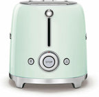 SMEG 2 Slice Toaster with 6 Presets and Defrost Function and Removable Crumb Tray TSF01PGUS, Pastel Green