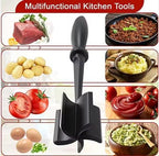 Meat Chopper, Hamburger Grinder, Premium Heat Resistant Smasher for Ground Beef, Burger Grinder Nylon Potato Mix Tool, Meat & Poultry Tenderizers, Non Stick, (Black)