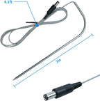 2 Pack Temperature Meat Probe Replacement Fits for Rec tec Wood Pellet Grill, Recteq Grill Accessories, with 2 BBQ Thermometer Probe Holder Clip