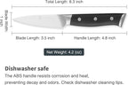 3.5 Inch Paring Knife Home Cooking Chef Gifts for Women Men: Small Sharp Kitchen Knife Ultra-Smooth Cutting Experience,Precision Cutting Kitchen Tool for Effortless Slicing,Peeling,and Trimming,Black