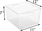 ClearSpace Clear Plastic Storage Bins – XL 6 Pack Perfect Kitchen or Pantry Organization Fridge Organizer and Storage Bins, Cabinet Organizers