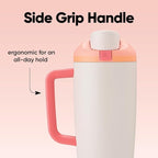 Owala FreeSip Tumbler - Stainless Steel-40-oz.-Orange/Tan(Sparkling Sherbet)