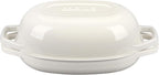 Enameled Cast Iron Oval Dutch Oven Pot with Lid, Dutch Oven for Sourdough Bread Baking, Oval Bread Pan, 5qt, White