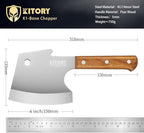 Kitory Meat Cleaver 6“, Heavy Duty Bone Chopper Cleaver Knife, Professional Butcher’s Axes Shape Forged Blade, Bone Breaker, Rosewood Wood Handle - 2025 Gifts