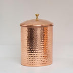 Pure Copper Canisters for Coffee Tea Sugar Flour, Food Storage Containers with Lids, Kitchen Countertop Decor, Kitchen Storage, Hand Hammered, Small (Copper Canister (1))