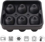 CHIYAN Skull Ice Mold Silicone - Set of 6 Large 3D Ice Cube Molds, 2.3x2.3 Inch Flexible Silicone Freezer Tray, Whiskey Cubes Mold Skull for Party Cocktails Champagne and Drinks