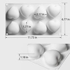 Heart Mold Chocolate Molds - 3D Heart Shape Silicone Mousse Cake Baking Molds For Valentine Hot Chocolate Dessert Candy Cheesecake(8-Cavity)