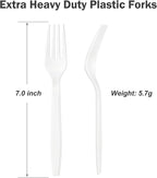360 Count Extra Heavy Duty White Plastic Forks Disposable, BPA-Free, Heat Resistant, Solid and Durable Disposable Forks Bulk, Premium Plastic Forks heavy duty for Party Supply