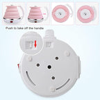 Upgrade Travel Kettle, ShineMe Food Grade Silicone Dual Voltage 110-220V Ultrathin Portable Electric Water Kettle with Cup, Universal Adaptor and Detachable Power Cord, 555ML (Pink)