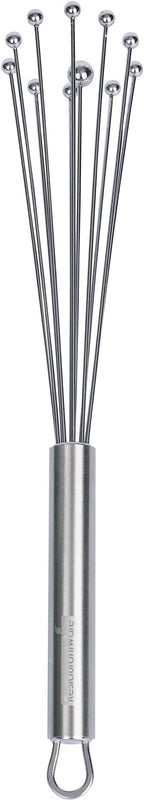 Restaurantware-German Standard 10.6 Inch Ball Whisks, 6 Dishwashable Kitchen Whisks - Ergonomic Handle, Durable, Stainless Steel Manual Egg Beater, Suitable For Whisking, Stirring, Mixing, Beating