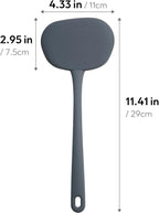 carrotez Silicone Wide Spatula Turner Heat Resistant Flipper 1 Pack Dark Gray
