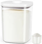 Airtight Rice Container 20 Lbs, Clear PET Plastic Food Storage Container Bin For Flour Sugar, Dry Food Holder with Easy Locking Lid for Kitchen Pantry Organization and Storage