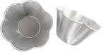 Aluminum Muffin Pans, Flower Shape Deep Egg Tart Mold, Jello Pudding Cup Molds, Baking Cupcake, Tartlets, 3.7" x 2" x 2.2" - 6 Pack