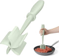 Meat Chopper, Hamburger Grinder, Premium Heat Resistant Smasher for Ground Beef, Burger Grinder Nylon Potato Mix Tool-Green
