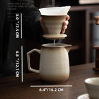 Pour Over Coffee Maker,Ceramic Coffee Maker With 100 pcs Paper Filter，16oz/480ml Pour Over Coffee Dripper (Off White)