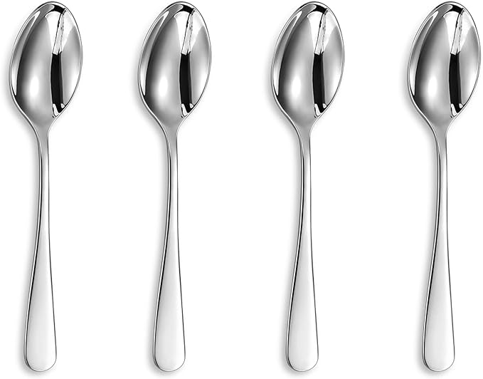 KEAWELL Premium Louise Spoons Set, Set of 4, 18/10 Stainless Steel, Exceptional mirror finish, Dishwasher Safe (5.6" Small Spoon)