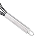 Amazon Basics Stainless Steel and Silicone Non-Stick Coated Whisk Set, 8", 10", and 12", Pack of 3, Black