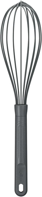 Zyliss Silicone Large Balloon Whisk, Sustainable Wheatstraw/Nylon, Balloon Whisk for Cooking and Serving with Heat Resistant Silicone Head, Beluga Grey, 12" x 2.6", Dishwasher Safe, 5 Year Guarantee