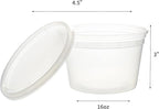 [240 Set - 16 oz.] Plastic Deli Food Storage Containers With Lids, Disposable togo containers for soup, Meal Prep, Slime | BPA Free | Stackable | Leakproof | Microwave | Dishwasher | Freezer Safe