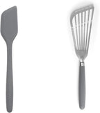 Misen Spatulas - Stainless Steel Fish Spatula and Nonstick-Safe Silicone Spatuala - Gray