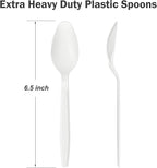 360 Count White Plastic Spoons Disposable, BPA-Free, Heat Resistant, Solid and Durable Disposable Spoons Heavy Duty Bulk, Premium Spoons plastic disposable for Party Supply