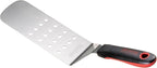 Chef Master 90285 High Heat Perforated Flexible Turner Spatula, 7.6" x 2.87" Blade | Heat Resistant Handle | Slip Resistant Grip | Dishwasher Safe