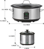 Kenmore 7 Quart Slow Cooker with Diper - Crock pot With Programmable Settings, Digital Controls, Large Capacity for Family Meals, Dishwasher-Safe Stoneware, Warm Rice & Sous Vide Stew