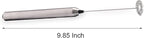 Milk Frother Handheld Electric Milk Foamer Portable Mini Mixer Machine Stainless Steel Touch Handheld Espresso Mixer Battery Operated Frother Coffee Stirrer Maker for Hot Chocolate Coffee