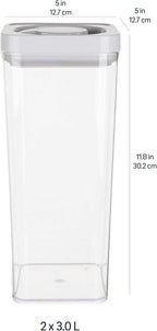 Amazon Basics Airtight Food Storage Containers, BPA Free, with Twist/Turn Lids, for Kitchen Pantry Organization, 10-Piece Square Set, Clear Plastic