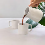 Francois et Mimi Pour Over Drip Coffee Maker Gift Set with Two Coffee Mugs, Non-Electric Pour Over Coffee Dripper, Easy Manual Brew Maker, Dishwasher and Microwave Safe, Filters not included (Ivory)