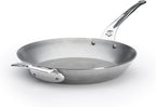 De Buyer MINERAL B Pro Carbon Steel Country Fry Pan with Helper Handle - 12.5” Diameter, 9” Cooking Surface - Ideal for Sauteing, Simmering, Frying - PFAS, PFOA, PFOS Free - Made in France