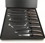 Epicurean Cook Majesty Series 8-Piece Premium Japanese Kitchen Knife Set - Ultra Sharp Laser Damascus Pattern - Professional Chef Hibachi Knives - Juego de Cuchillos para Cocina Profesional