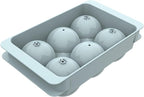 WIBIMEN Large Ice Cube Molds, Big Round Whiskey Ice Cube Trays for Freezer, Easy to Fill & Release, Whiskey Bourbon Cocktail(1.9In*6 Balls- Blue/1 Pack)