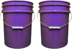 House Naturals 5 Gallon Premium HPDE Plastic Bucket - Made in USA Food Grade Storage Container, BPA Free All Purpose Pail (2, Purple)