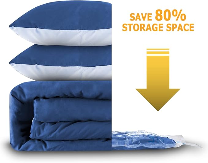 Vacuum Storage Bags , Small Space Saver Sealer Bags , Airtight Compression Bags for Clothes, Pillows, Comforters, Blankets, Beddings, Pack of 10