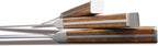 Brass and Walnut 6-piece Knife Block Set, High-Carbon German Stainless Steel Multipurpose Kitchen Cutlery with Midtown Storage Block