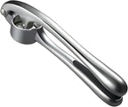 Garlic Press Set - Professional Stainless Steel Garlic Mincer with Silicone Peeler and Cleaning Brush, Rustproof Dishwasher Safe Kitchen Tool