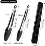 Silicone Kitchen Tongs for Cooking - 9+12 Inch Heat-Resistant Stainless Steel Cooking Tongs with Non-Slip Handle, Non-Scratch Tips for, BBQ, Salad & Air Fryer - 2-PieceRedSet