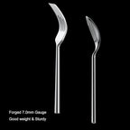 Alata Potter 40-Piece Forged Silverware Set Stainless Steel Flatware Set Cutlery Set, Service for 8, Mirror Finish, Dishwasher Safe