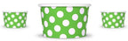UNIQ 1000-Count 4 oz Polka Dot Paper Ice Cream Cups Green Color | Disposable Food & Dessert Bowls in Multiple Colors | Frozen Dessert Supplies
