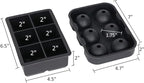 Ticent Ice Cube Trays (Set of 2), Silicone Sphere Whiskey Ice Ball Maker with Lids & Large Square Ice Cube Molds for Cocktails & Bourbon - Reusable & BPA Free