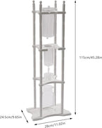 Cold Brew Drip Coffee Maker, 2500ml/84.54oz Ice Coffee Brewer Machine Dripper Pot Cold-Drip Coffee Tower with Glass Container Wood Stand for Home Office
