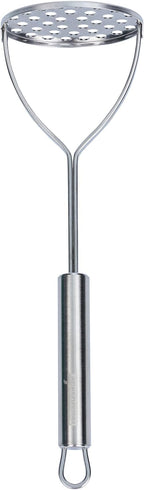 Restaurantware-German Standard Round-Faced Mashers With Ergonomic Handle, 24 Heavy-Duty Potato Mashers - Dishwashable, Durable, Stainless Steel Food Mashing Tool, For Avocado, Beans, Sweet Potatoes