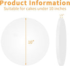 10 Packs Cake Boards 10 Inch Round - Sturdy 1/2" Thick Cake Drum, Cake Base Sturdy Multiple Layers of Corrugated Cardboard for Heavy or Multi Layer Cakes, Pastry, Display (10inch/10pcs)